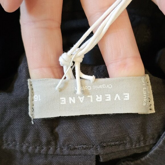 Everlane Black The Fatigue Apron Jumpsuit Size 16 Baggy Relaxed‎ Fit NWT Organic - Picture 10 of 11